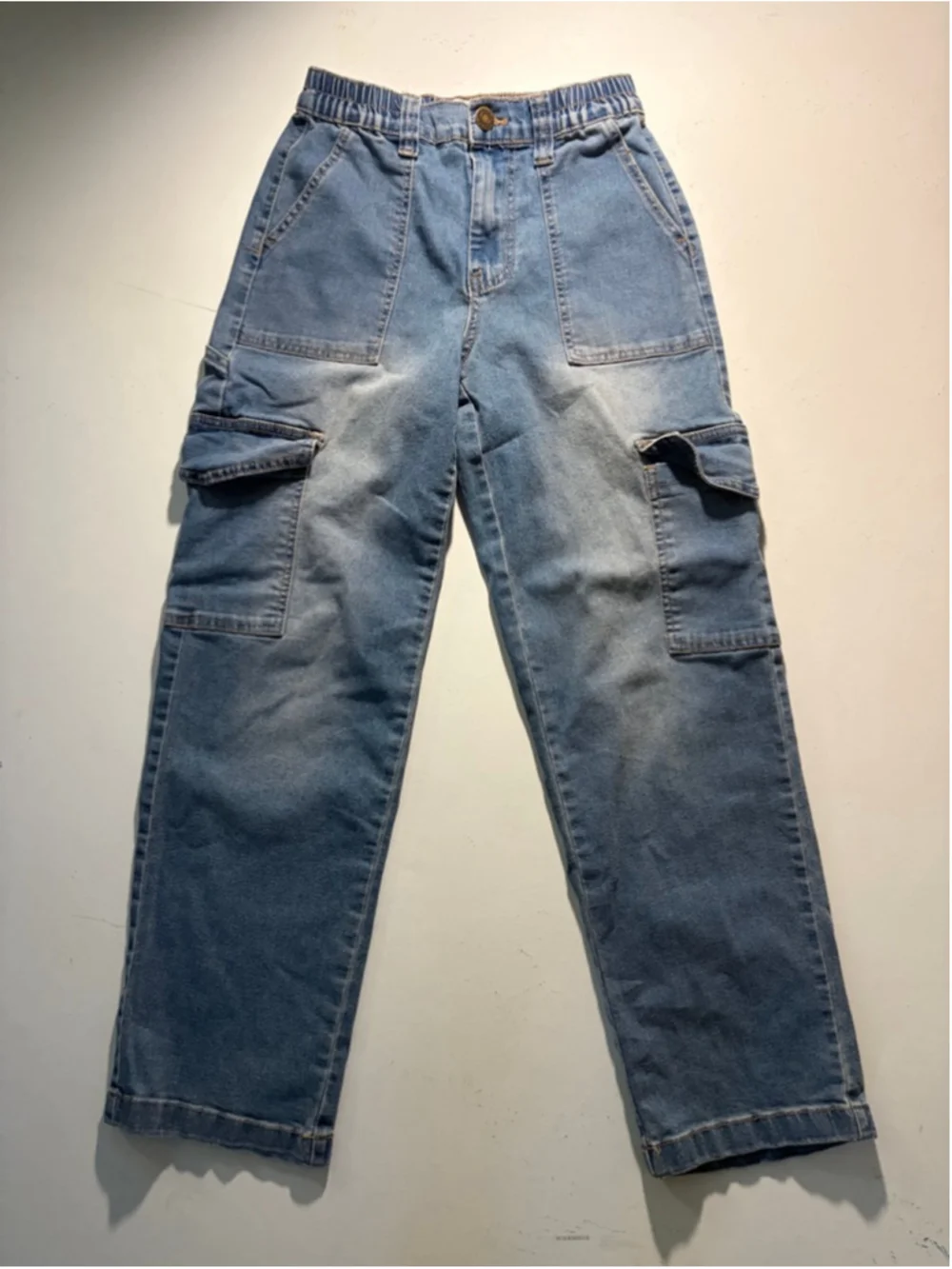 Girls GOGO JEANS Blue Skater Cargo Jeans Size XS 239